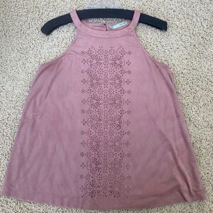 Maurices Dusty Pink Tank Top with Floral Cutouts